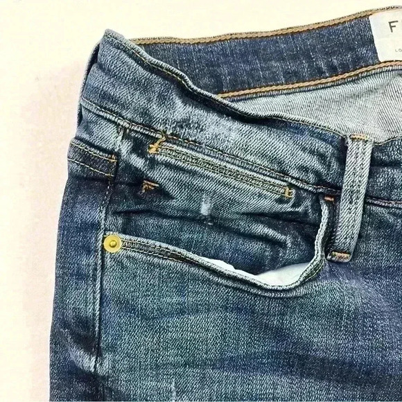 Frame Le High Straight High Waisted Distress Stretch Crop Ankle Jean Size 27 - Picture 7 of 14